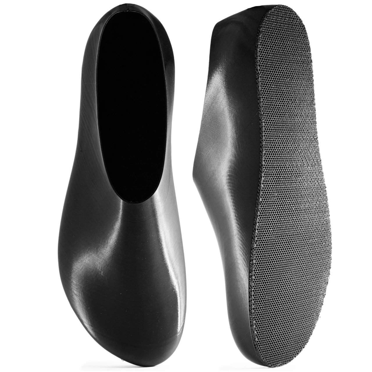 una barefoot 3D printed shoe